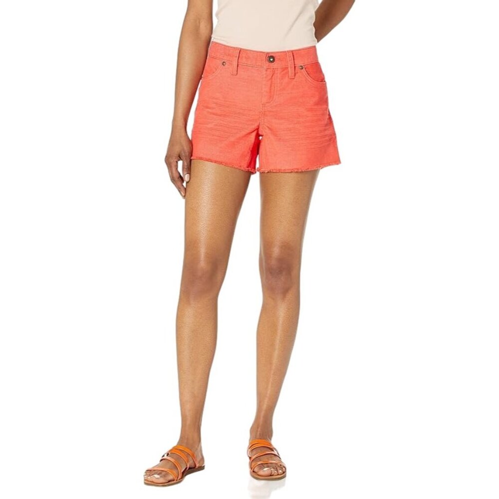 NWT $74 Carve Designs Oahu 4" Shorts Women's 6* Organic Cotton Orange Stretch